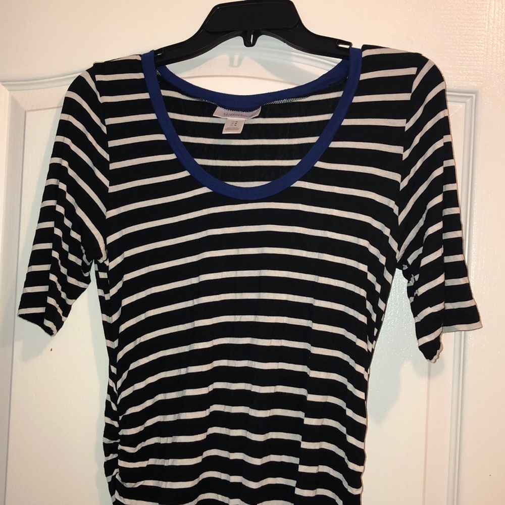 Motherhood Maternity black and white striped dress